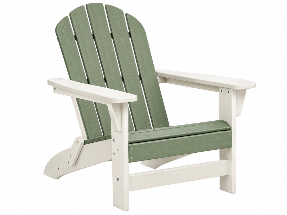 Adirondack-Gartenstuhl 83 x 79 x 98 cm Kunststoff Grün Weiß mit breiten Armlehnen