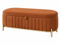 Sitzbank mit Stauraum 120 x 45 x 45 cm Boucléstoff Terrakotta - gepolsterte Aufbewahrungsbank