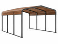 Carport 500 x 300 x 230 cm Metall Holzoptik Überdachung Modern
