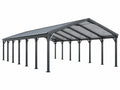 Carport 600 x 600 cm Stahl Anthrazit mit Polycarbonatdach freistehend