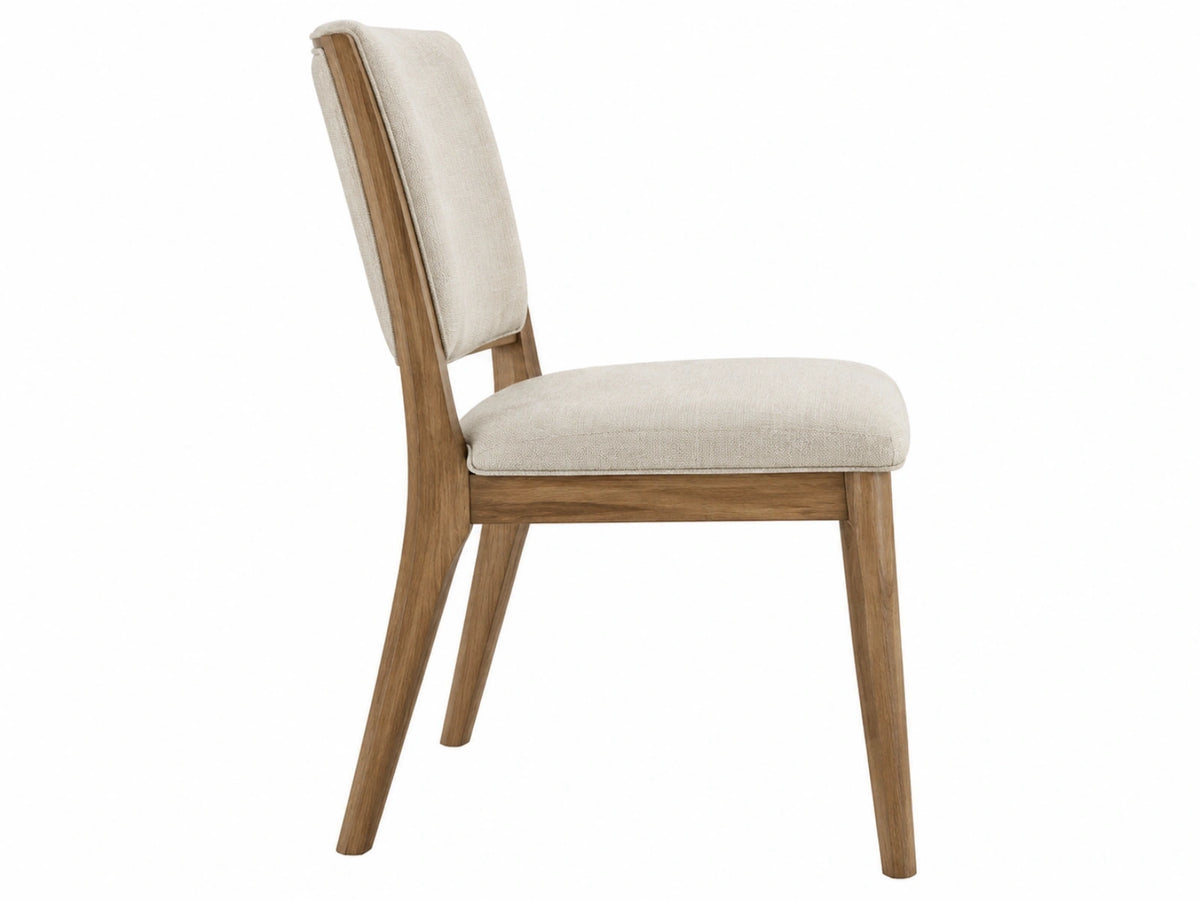 Esszimmerstuhl 52x60x85 cm mit Stoffbezug in Beige und Holzgestell im skandinavischen Stil