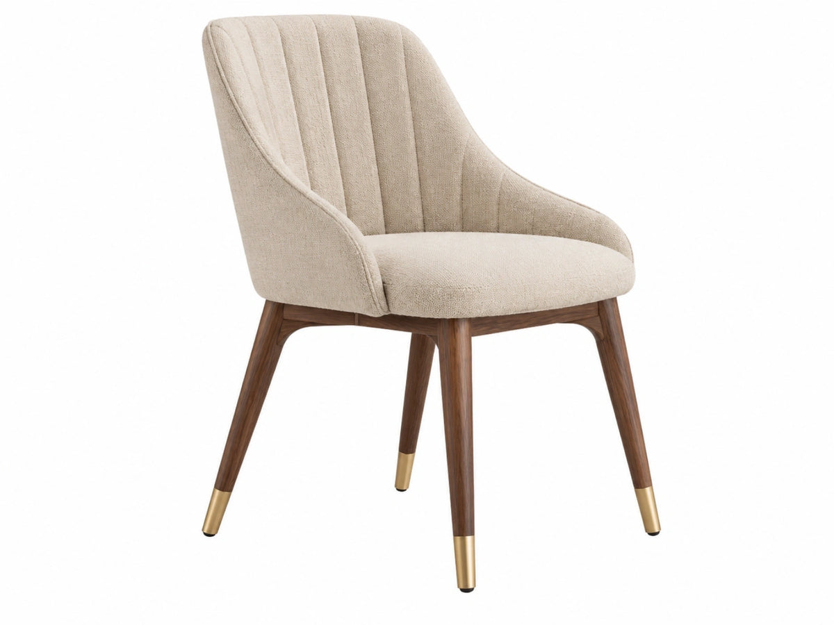 Esszimmerstuhl 60 x 62 x 84 cm Textil Beige gepolstert moderner Stil