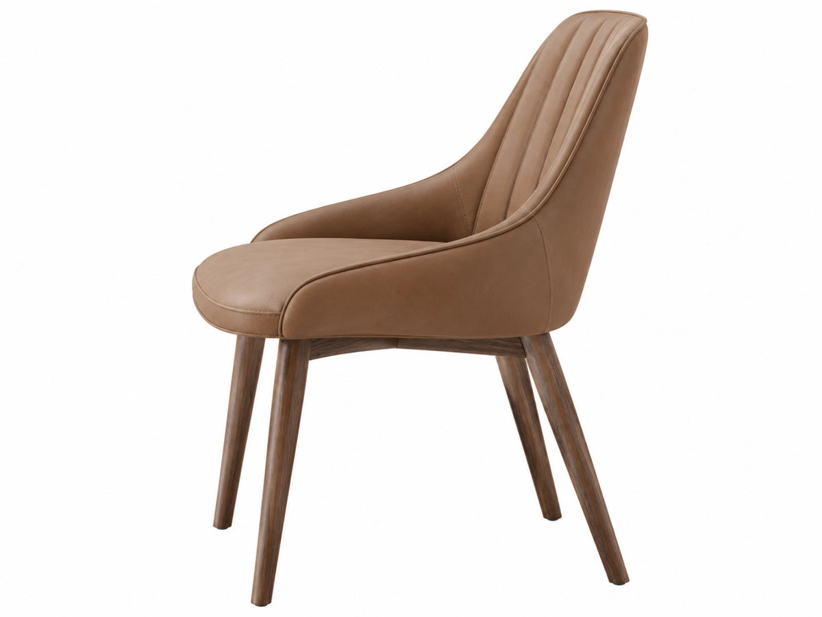 Esszimmerstuhl 60 x 60 x 88 cm Kunstleder Braun mit Holzbeinen