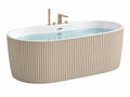 Freistehende Badewanne 170 x 80 x 58 cm aus Acryl Weiß Beige mit geriffelter Oberfläche