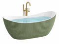 Freistehende Badewanne 170 x 75 cm Acryl Grün Weiß geriffelt modern