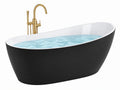 Freistehende Badewanne 170 x 75 x 58 cm Acryl Schwarz Weiß für Badezimmer - oval modern