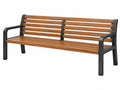 Gartenbank 150 x 60 x 85 cm Holz Metall Braun Schwarz mit Armlehnen