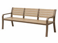 Gartenbank 150 cm Metall und Holzoptik Braun - 3-Sitzer mit Armlehnen