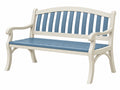 Gartenbank 120 x 65 x 90 cm Holz Cremeblau mit Armlehnen klassisch